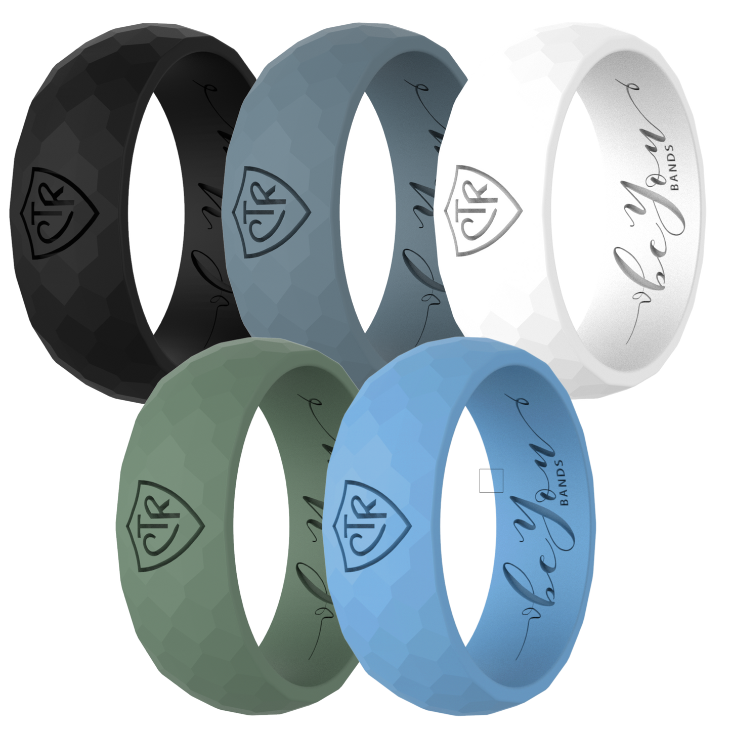 Men's 5-Pack - Black, Charcoal, Temple White, Sacred Grove Green, Seaside Blue