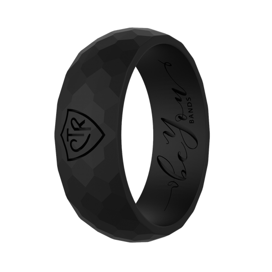 Men's black CTR silicone ring for LDS members — Obsidian Black