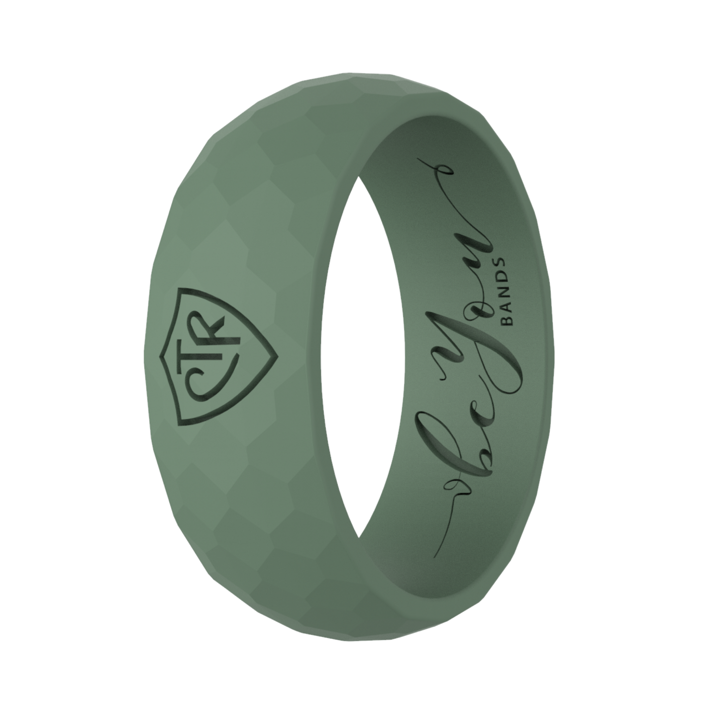 Men's Sacred Grove Green CTR silicone ring — LDS faith-inspired ring