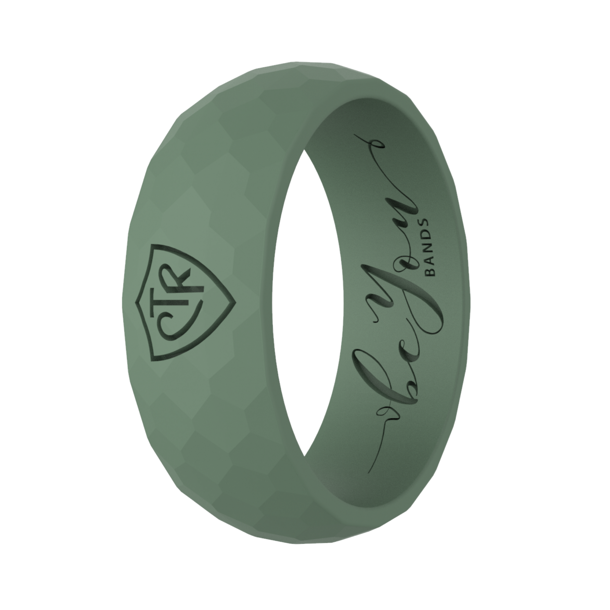 Men's Sacred Grove Green CTR silicone ring — LDS faith-inspired ring
