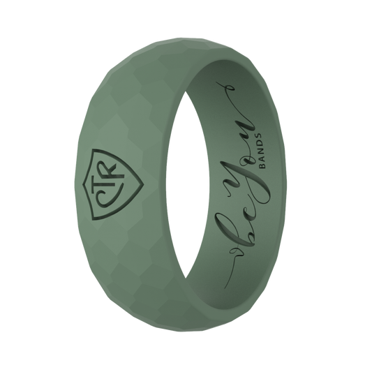 Men's Sacred Grove Green CTR silicone ring — LDS faith-inspired ring