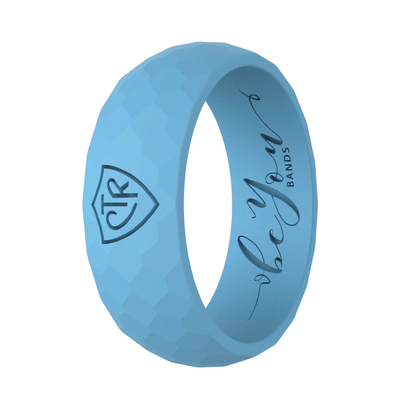 Men's seaside blue CTR silicone ring for active LDS members