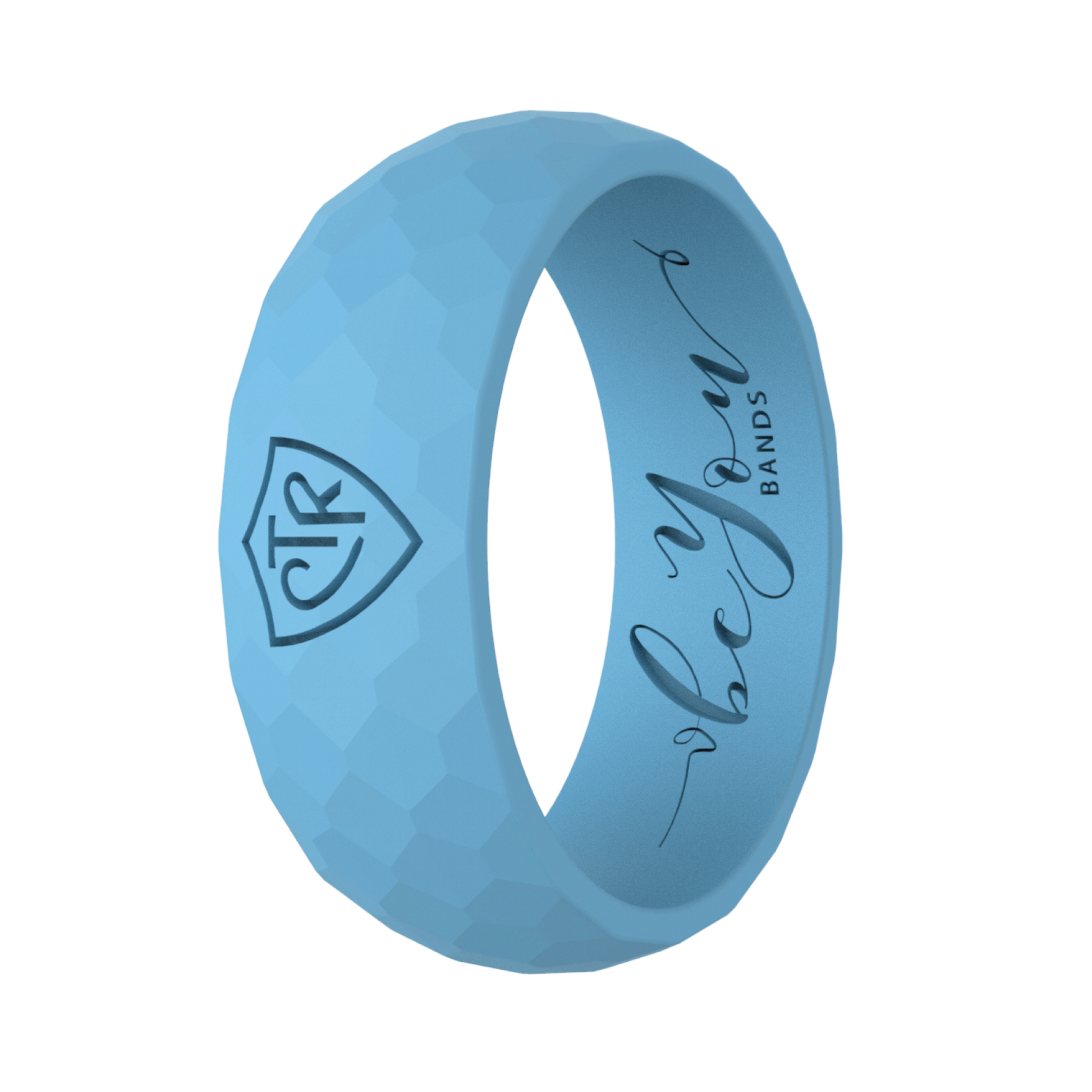 Men's seaside blue CTR silicone ring for active LDS members