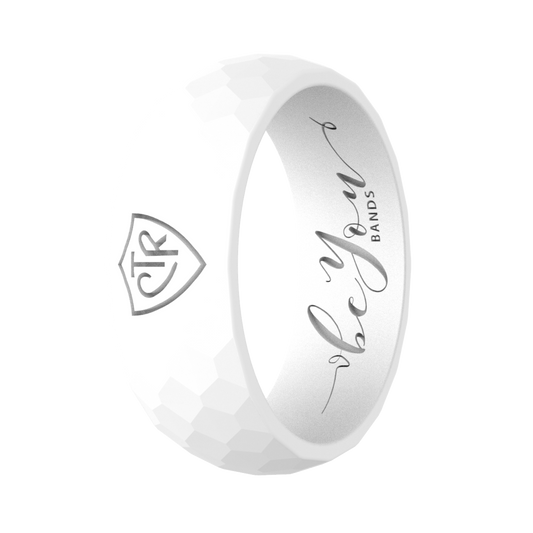 Men's Temple White CTR silicone ring — LDS covenant reminder ring