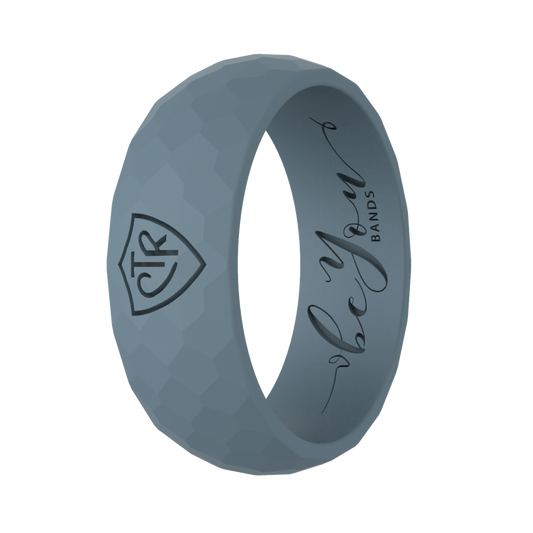Men's charcoal gray CTR silicone ring for Latter
