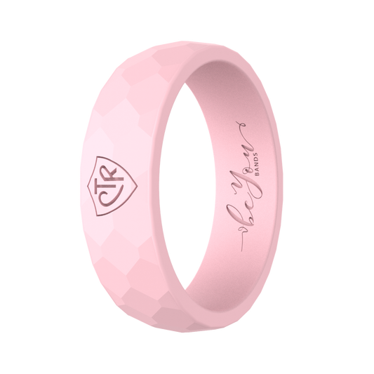 Women's blush pink CTR silicone ring for LDS women and Young Women