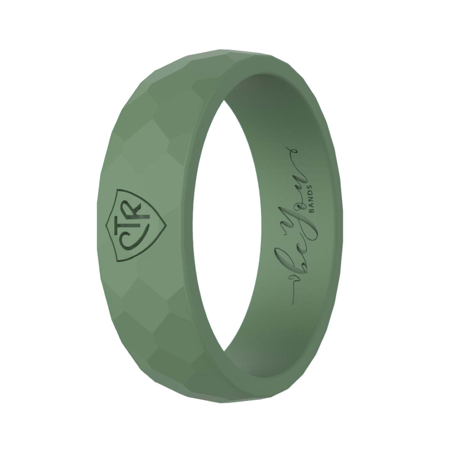 Women's Sacred Grove Green CTR silicone ring for Latter-day Saint women