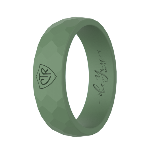 Women's Sacred Grove Green CTR silicone ring for Latter-day Saint women