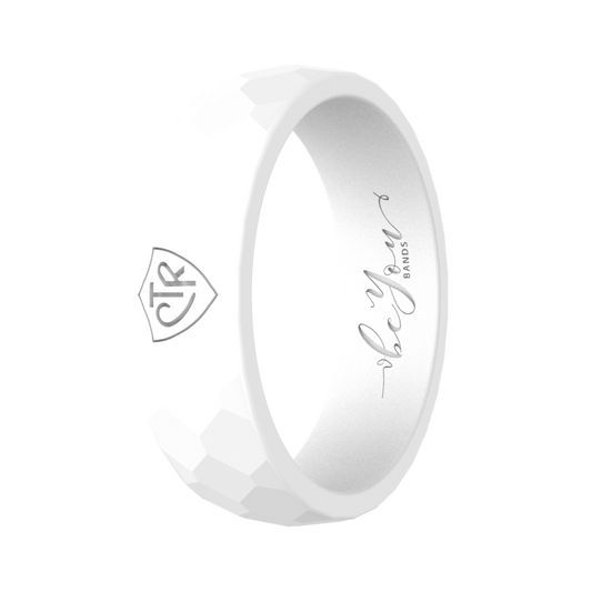 Women's Temple White CTR silicone ring — LDS baptism and covenant gift