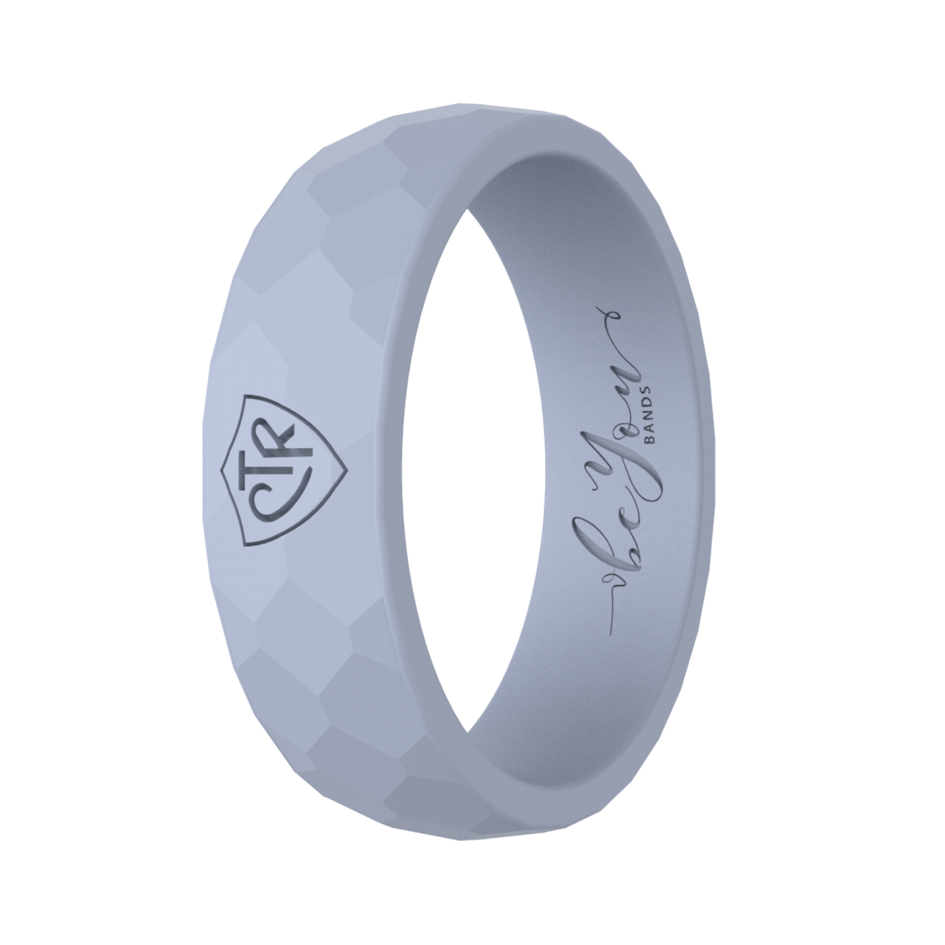 Women's light gray CTR silicone ring for LDS women — everyday faith ring