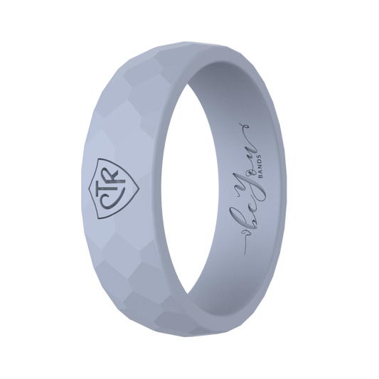 Women's light gray CTR silicone ring for LDS women — everyday faith ring
